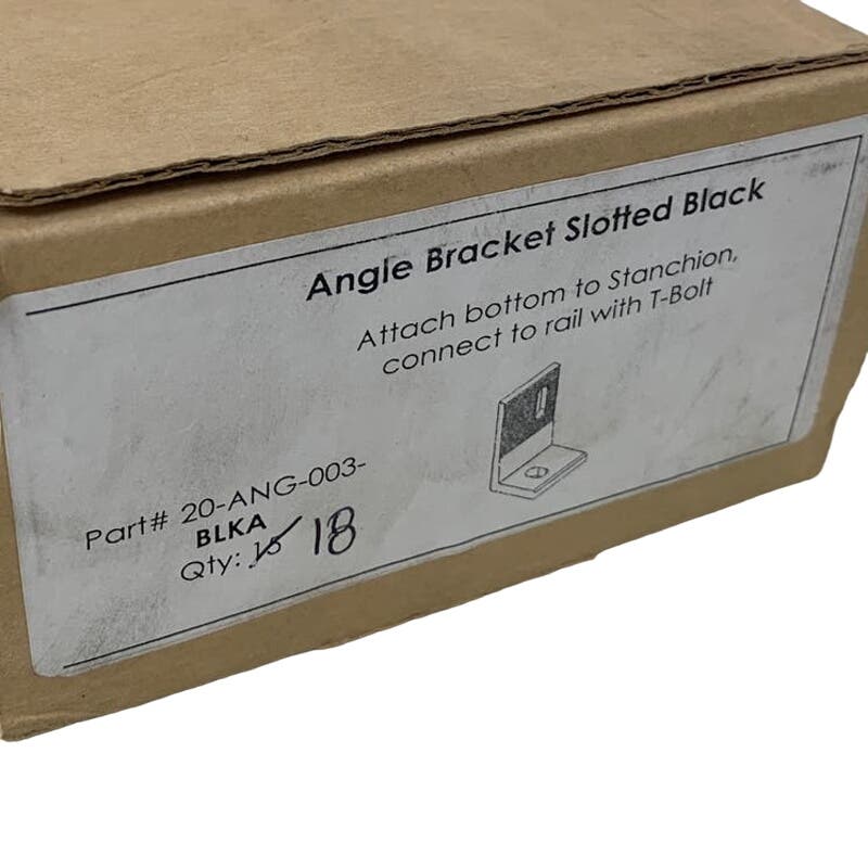 New Box of 18 Solar Panel 3" Angle Brackets Slotted Back Black 20-ANG-003-BLKA