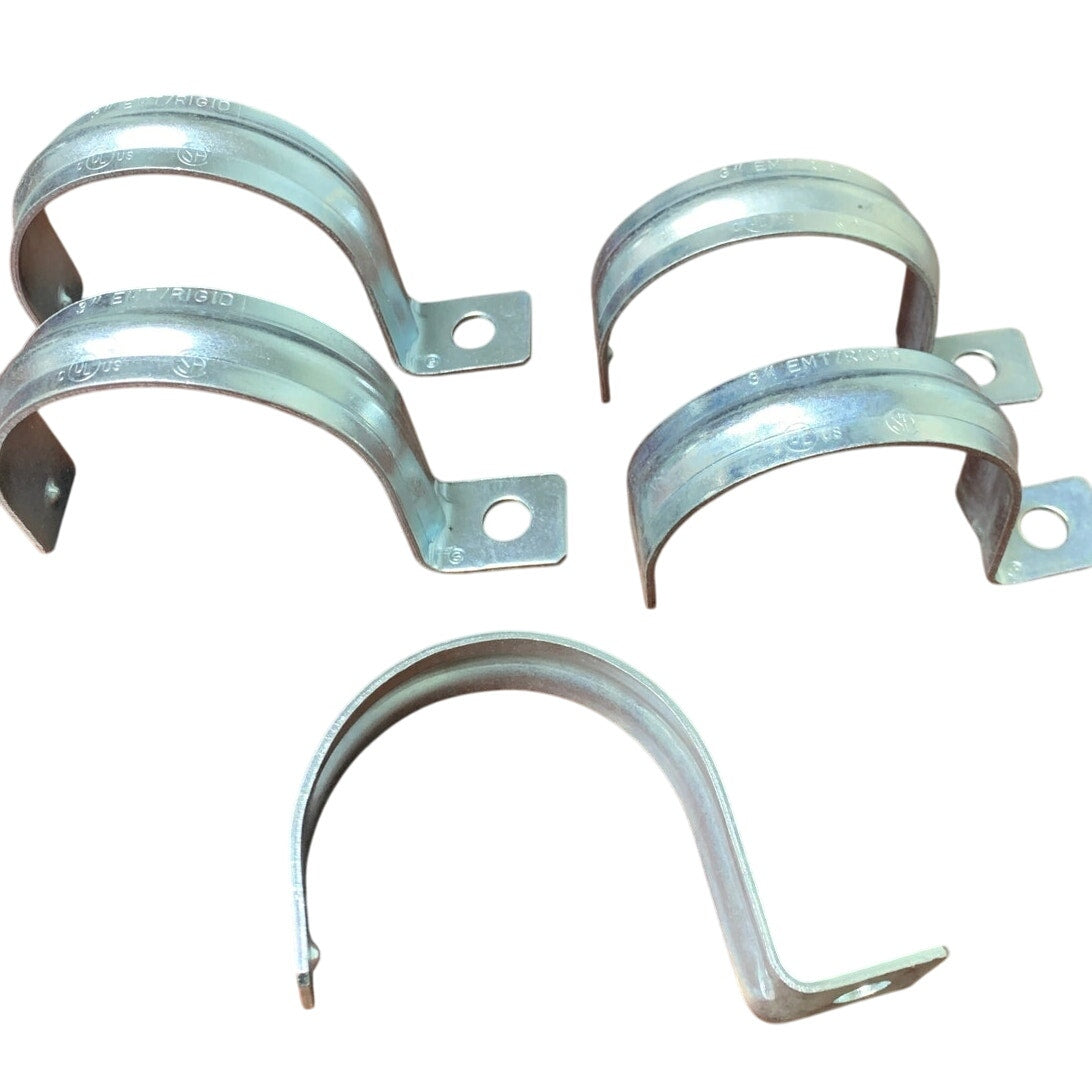 5 New 3" Metal Pipe Strap One Hole Rigid EMT Fittings Open Box