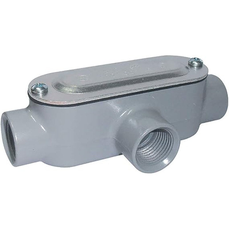 New Open Box Rigid 3/4" Type T Aluminum Conduit Body W Gasket Cover and Screws