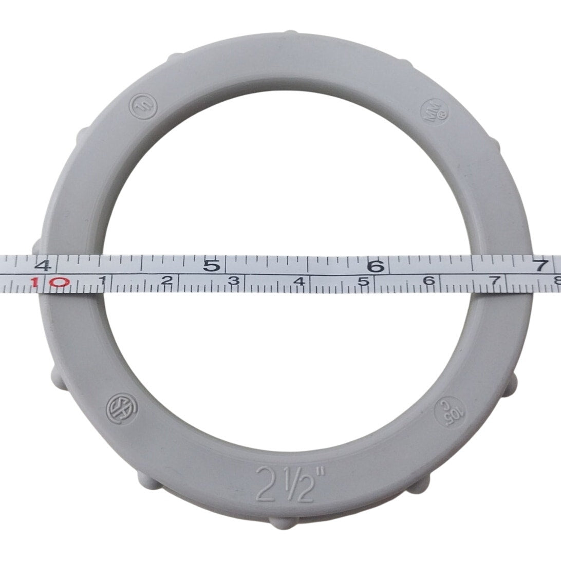 4 New 2.5" Gray PVC Conduit Bushing Rings - Open Box