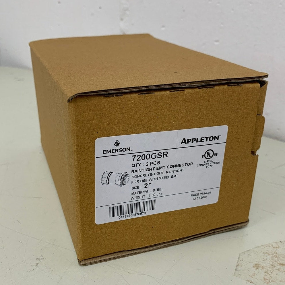 2 New in Box Appleton 7200GSR 2" Raintight Steel EMG Connector for Use with EMT