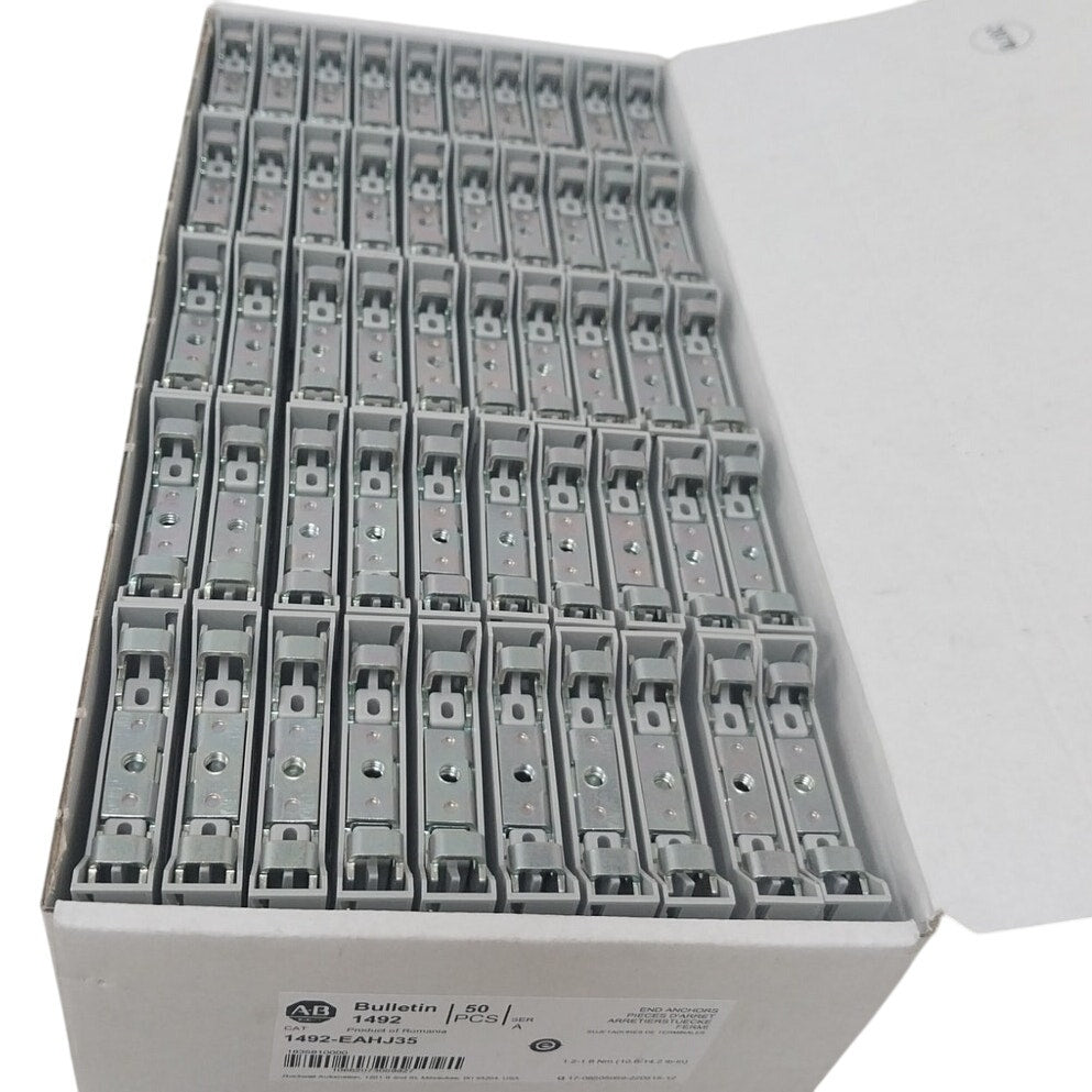 50 New Box of Bulletin 1492 EAH-J35 Gray Plastic End Anchors Brackets