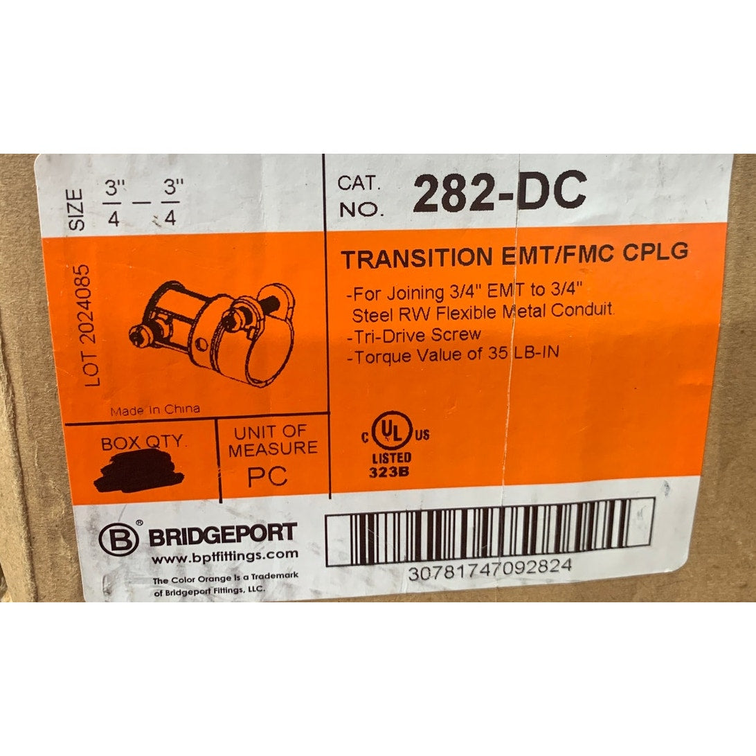 16 New Open Box Bridgeport 3/4" Transition EMT/FMC Couplings 282-DC