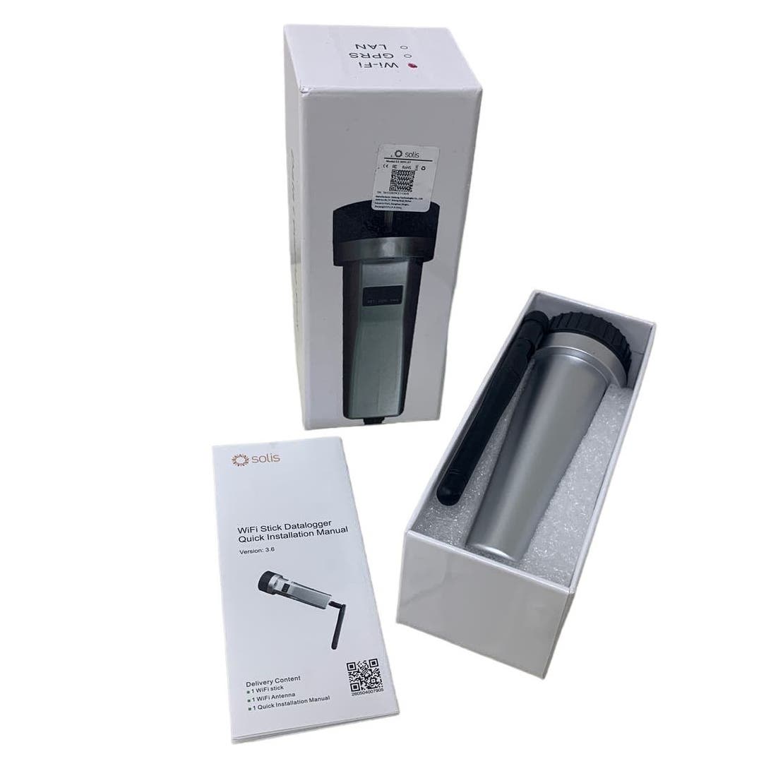 New In Box Solis RS485 Solar Wind Interface Silver Data Logging Stick w Manual