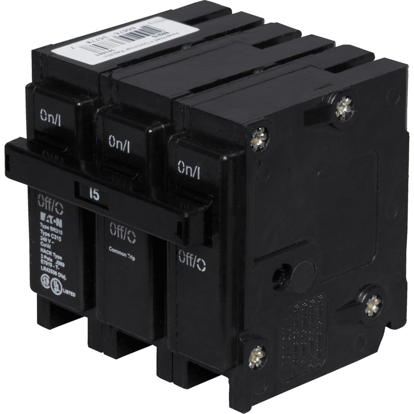 New Eaton BR315 Plug-On Mount Type BR Circuit Breaker 3-Pole 15 Amp 240 Volt AC