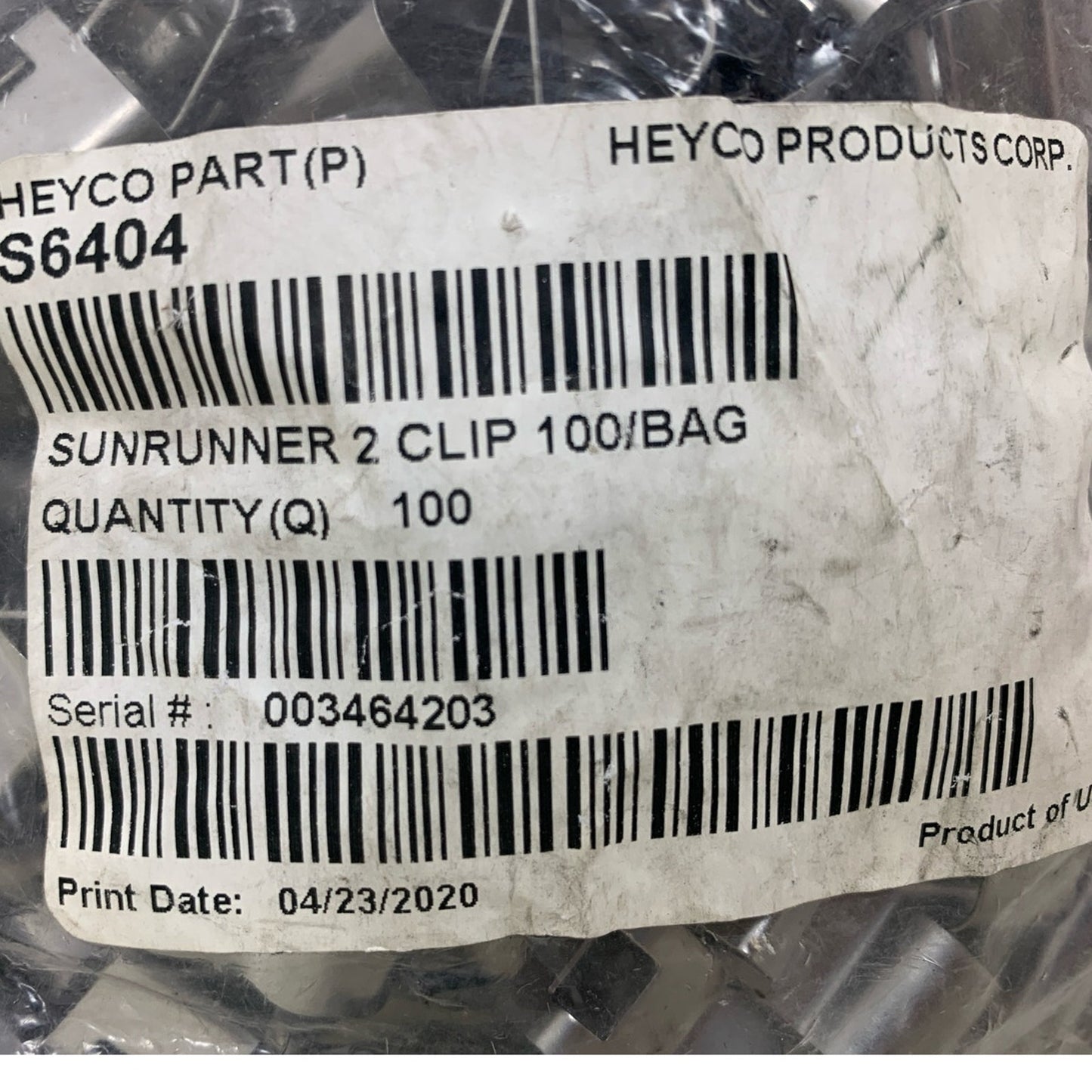 100 New Heyco Part S6404 Sunrunner 2 Clip Solar Panel PV Module Metal Clips