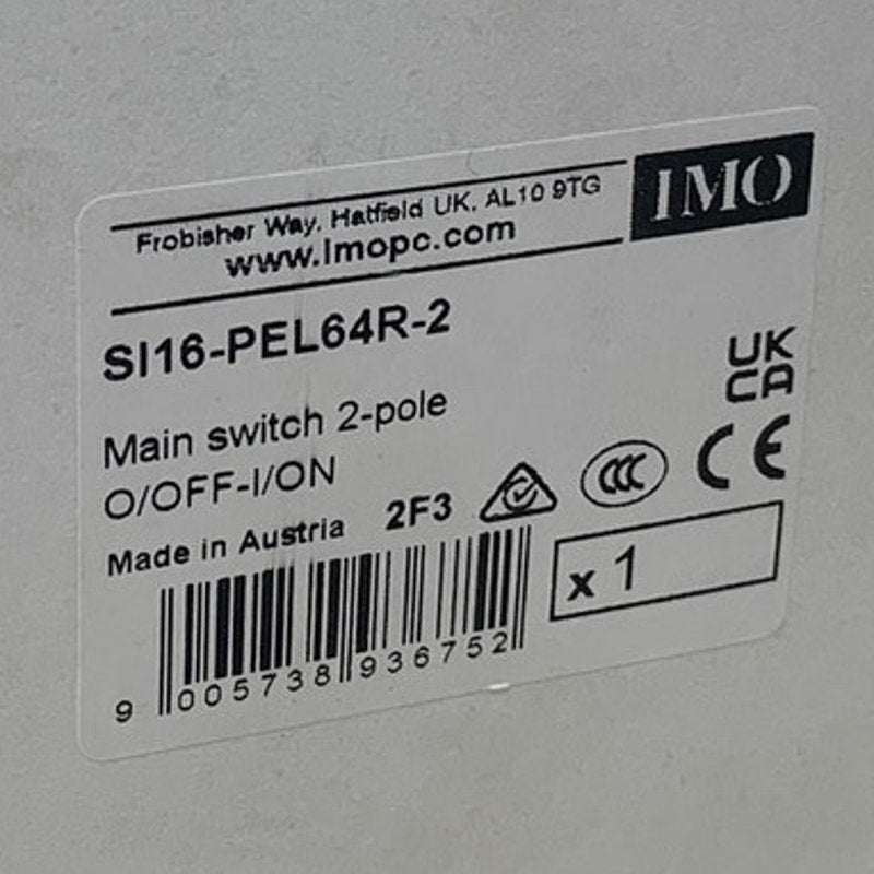 New IMO PV Array DC Isolater Type 4X SI16-PEL64R-2 Main Switch 2 Pole Off/On