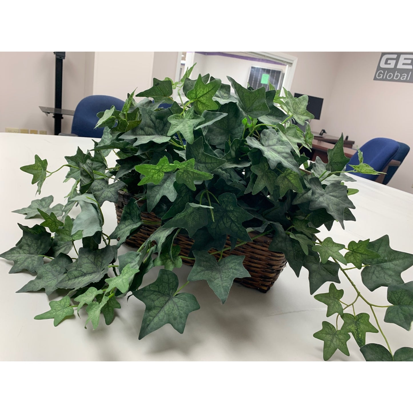 Several Faux Silk Green Pink Ivy Fake Potted Plants Home Office Decor