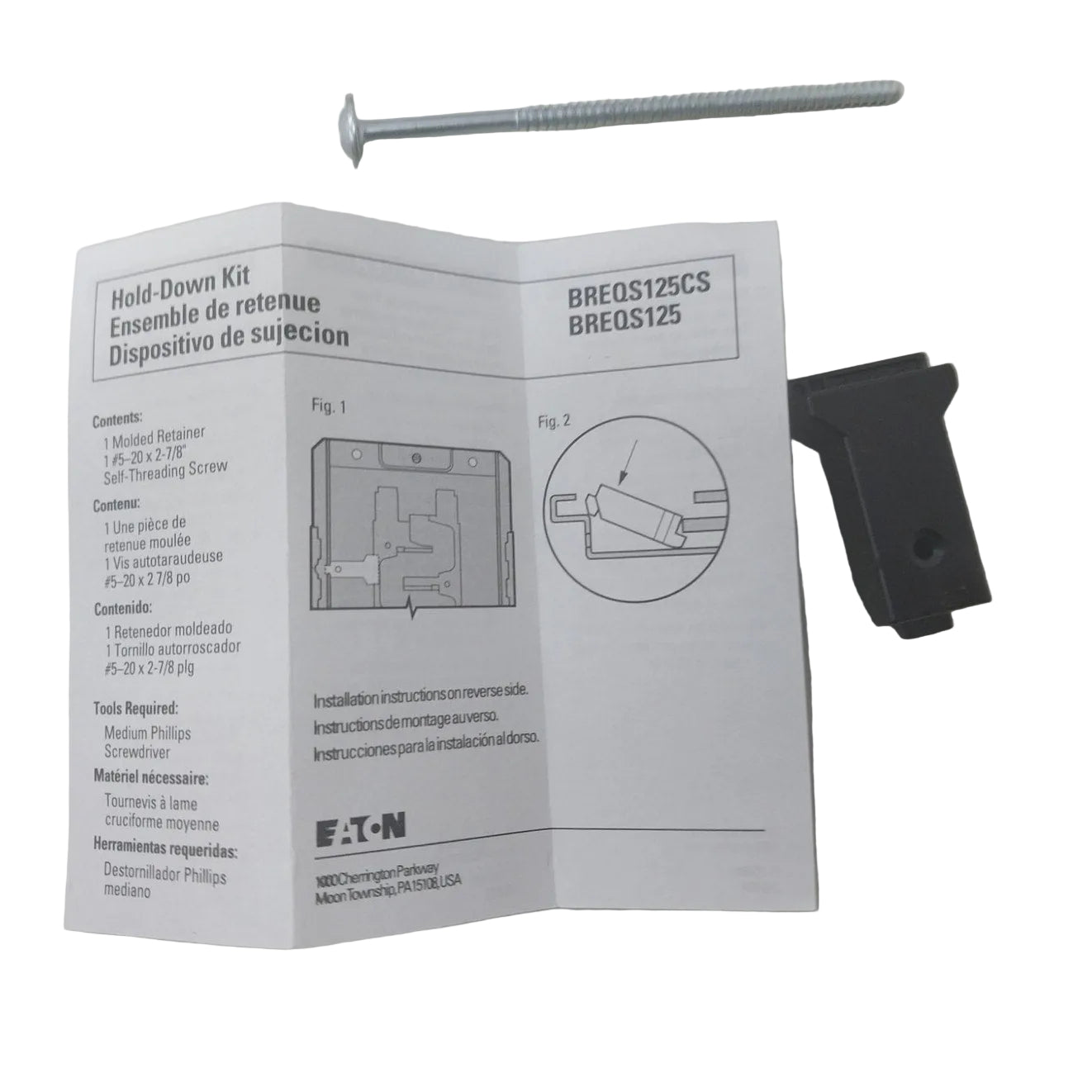New Eaton Type BR Hold Down Kit BREQS125CS for Two or Three Pole Main Breaker