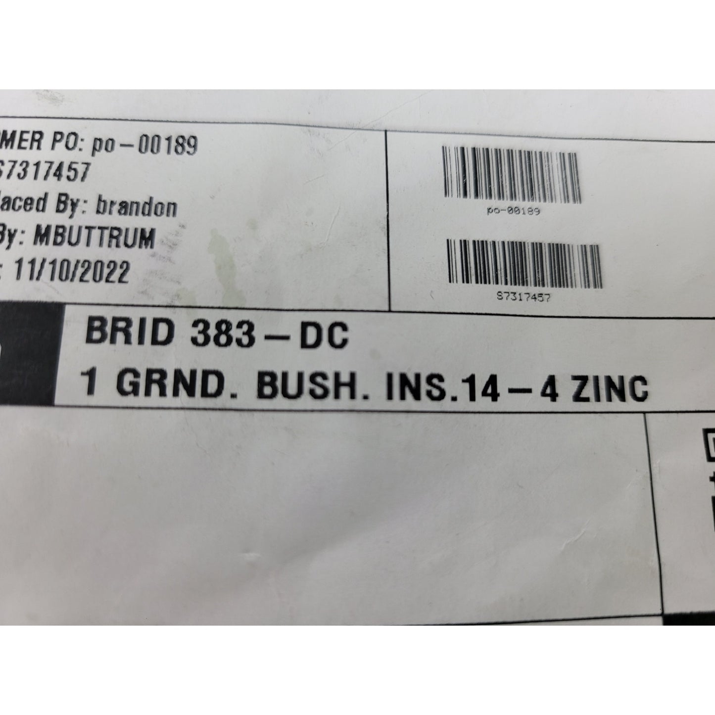 10 New Open Box Bridgeport Grounded Insulated 1" Zinc Metal Grounding Bushings