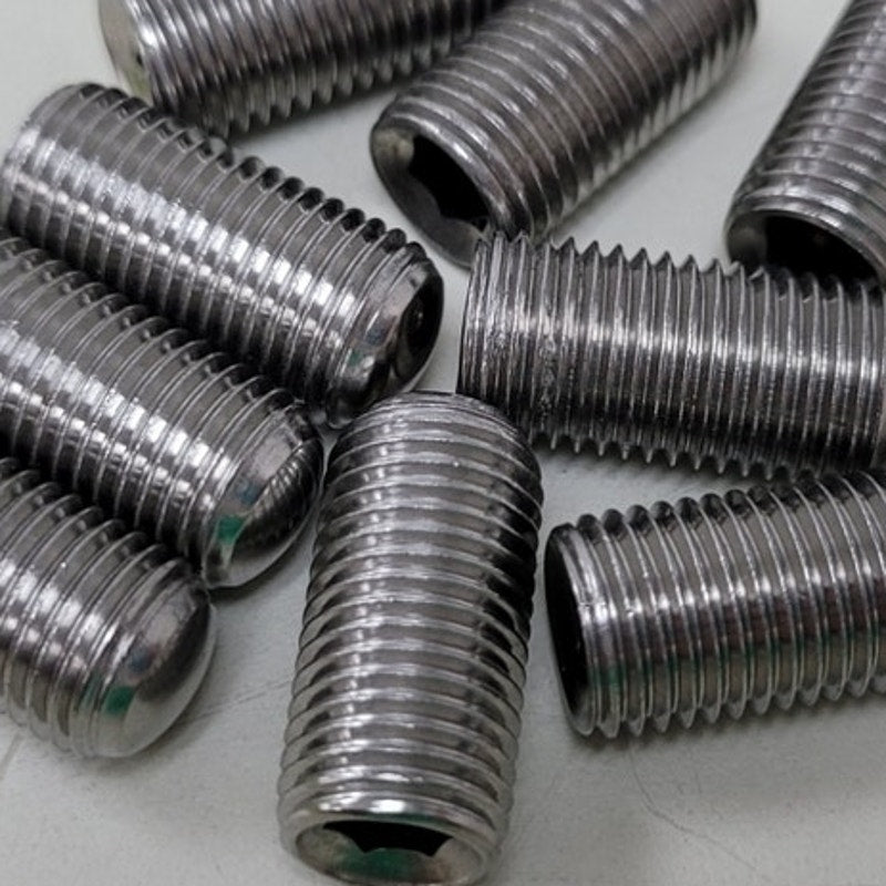60 New Oval Point Set Screws S-5! The Right Way 3/8-24 X .8 S/S