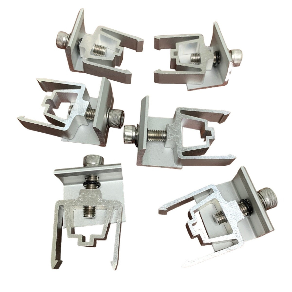 6 New Sunmodo SMR Pop-On Silver K10418-003 Solar Panel Module End Clamps