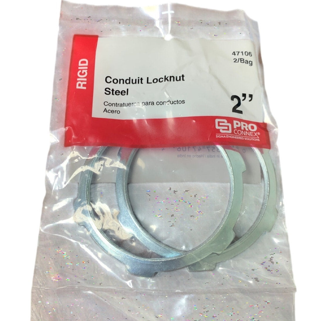 10 New In Package ProConnex 2" Rigid or IMC Conduit Steel Locknuts 47106