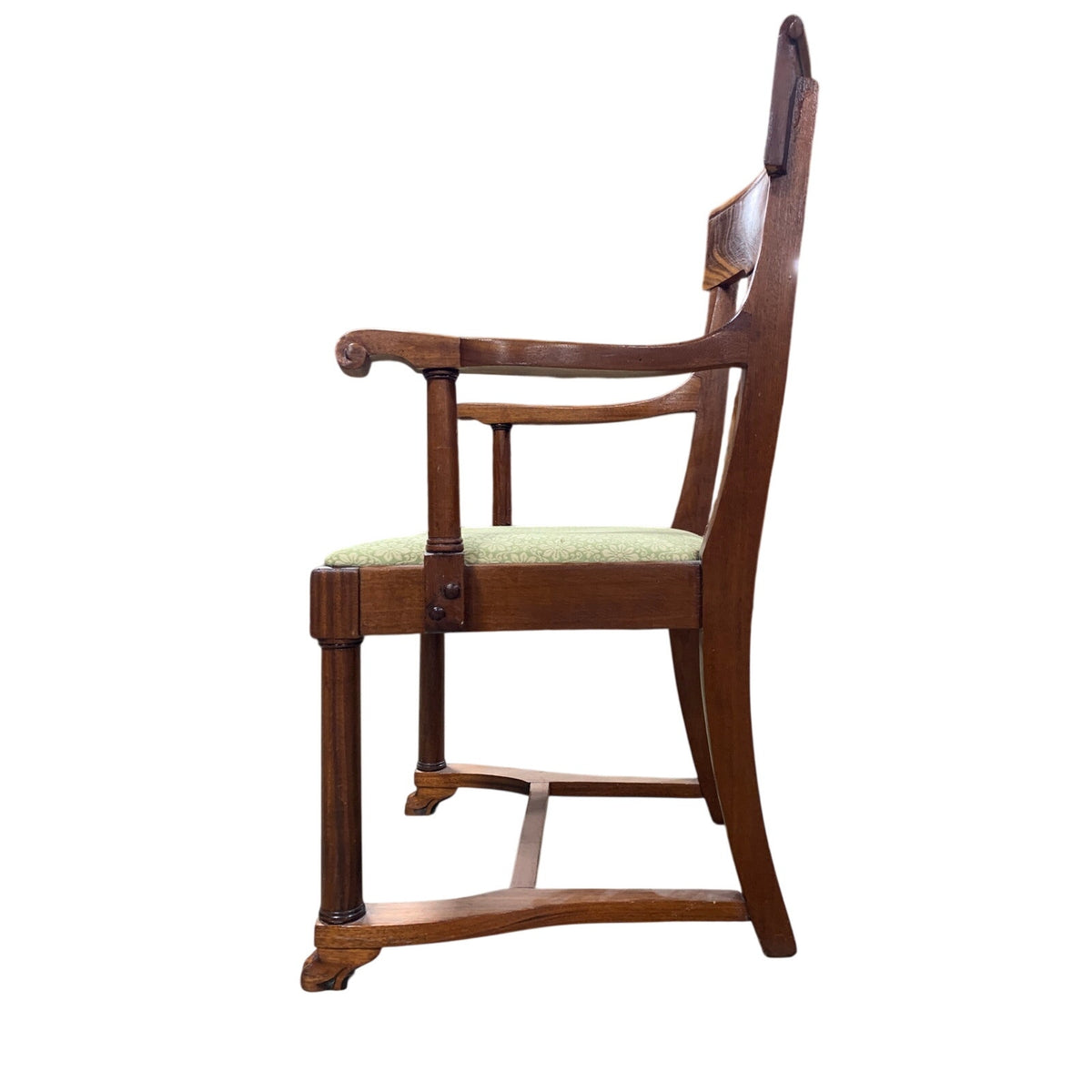 Vintage Empire Biedermeier Style Solid Wood Mahogany Armchair Dining Room Chair