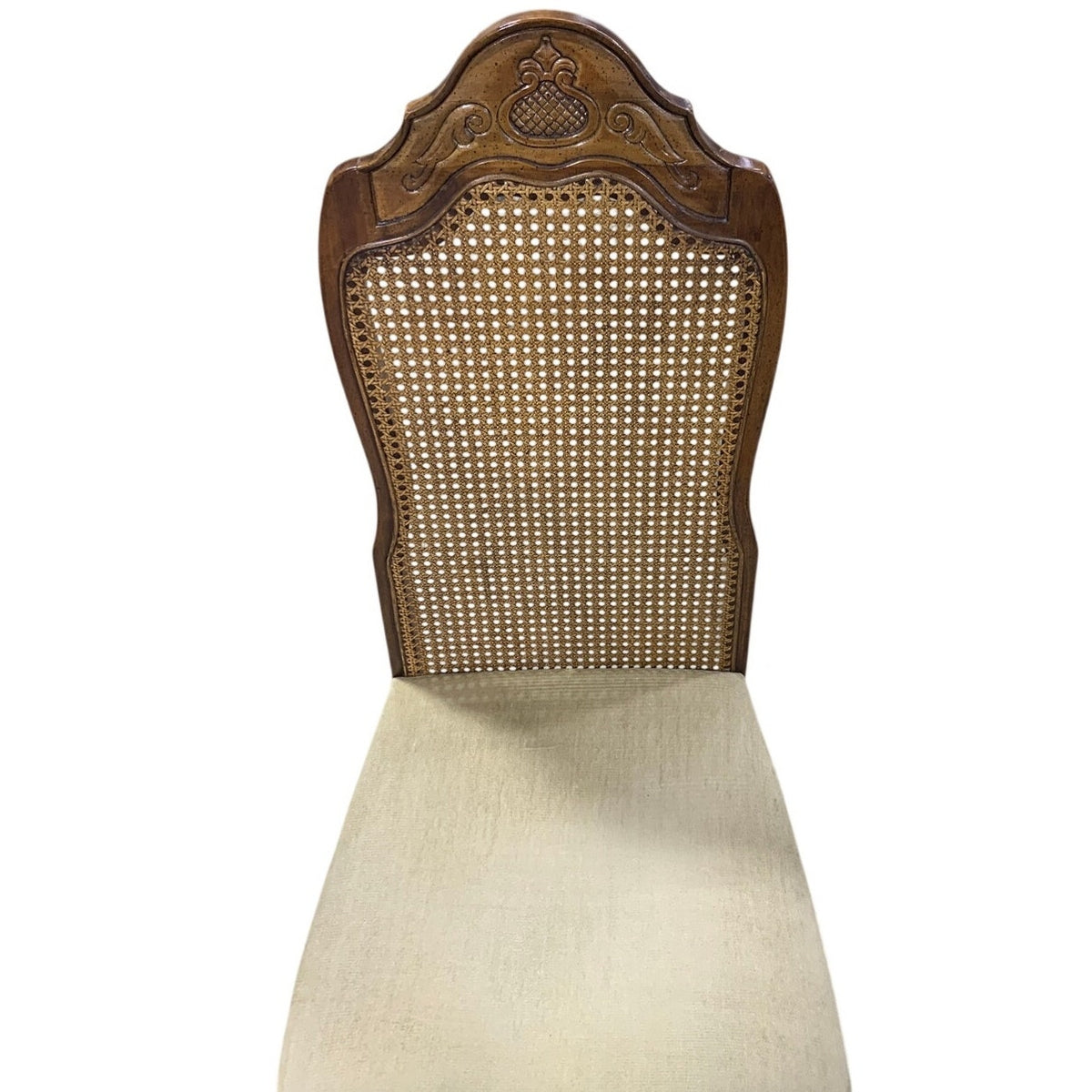 Vintage French Provincial Style Carved Cane-Back Accent Chair