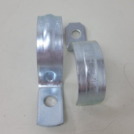 2 New Jiffy 2.5" Metal Pipe Strap H-32 One Hole EMT Fittings