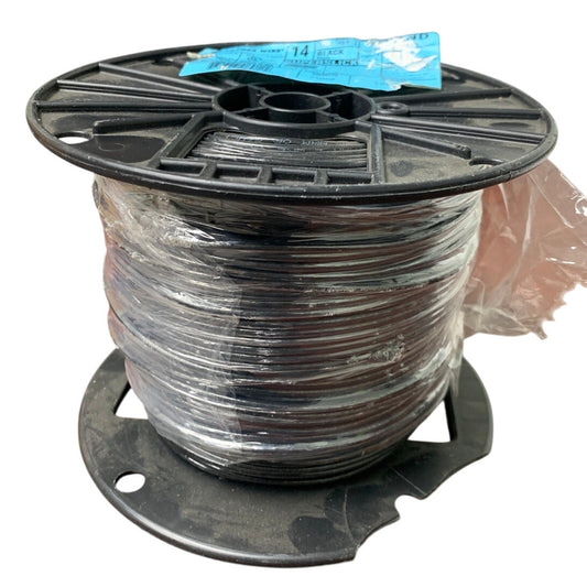 New 500' Encore Wire 14 AWG Black Superslick THHN THWN-2 Stranded Copper Spool