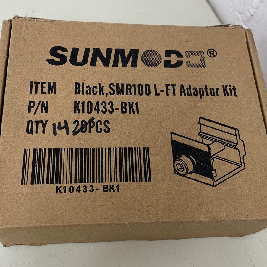 New In Box Sunmodo SMR100 L-FT Solar Panel Mount Adaptor Kit 14 Pieces Black