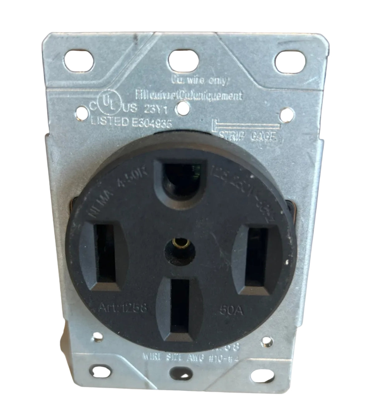 50A NEMA 14-50R 4-Prong Power Outlet Receptacle, New Open Box