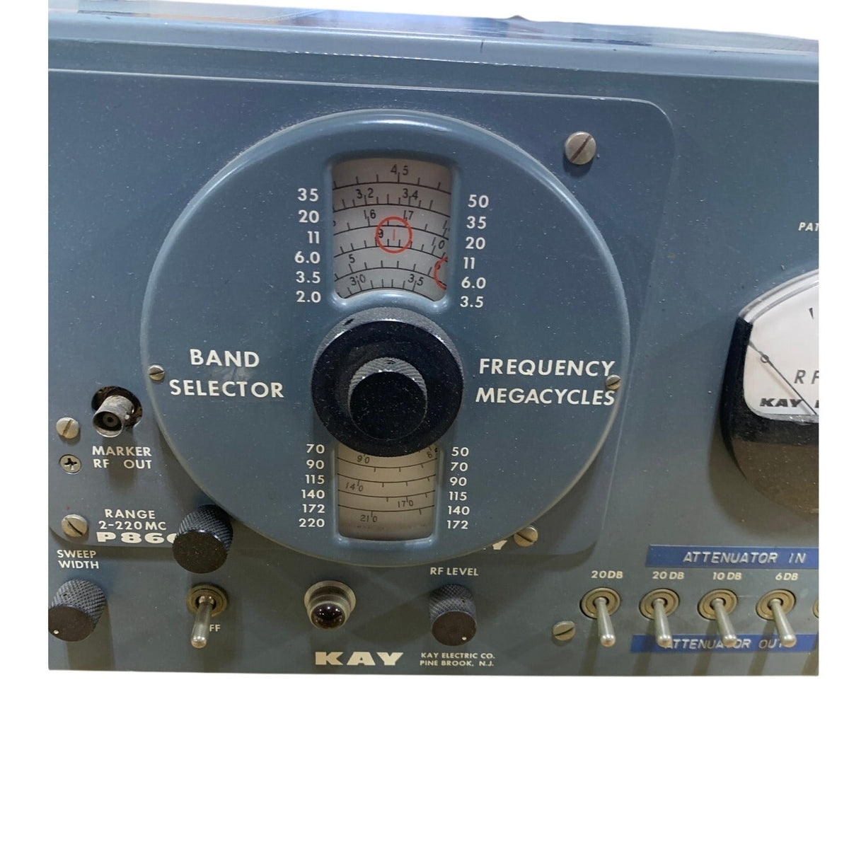 Kay Vari-Sweep 860E RF Sweeping Oscillator, 2–220 MHz, Vintage Untested