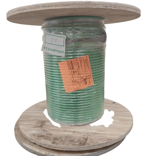 New Wooden Spool of 200 Feet Green 4/0 AWG Aluminum Stranded Electrical Wire