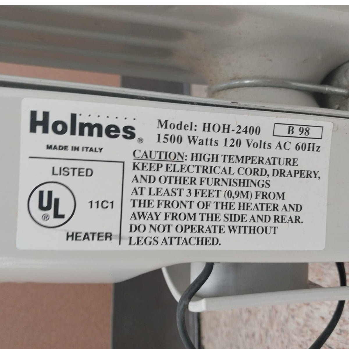 Holmes HOH2400 Oil-Filled Electric Radiator Space Heater 1500W — Very Good Used
