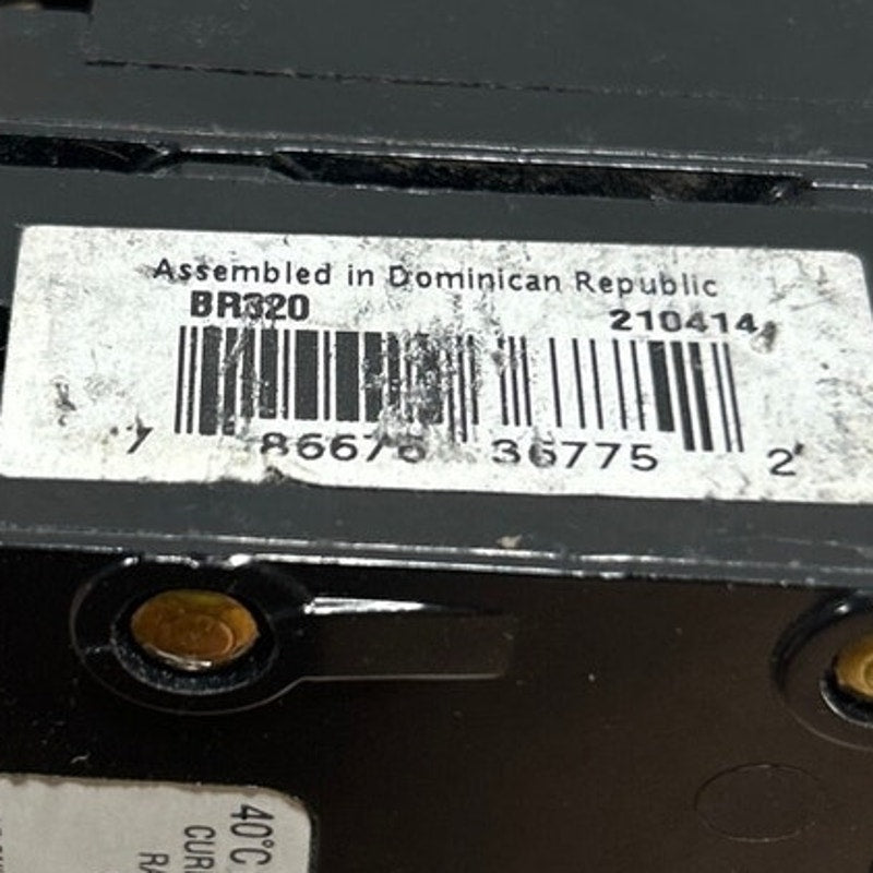 2 New Open Box Black Eaton Type BR320 20A 3 Pole Circuit Breakers