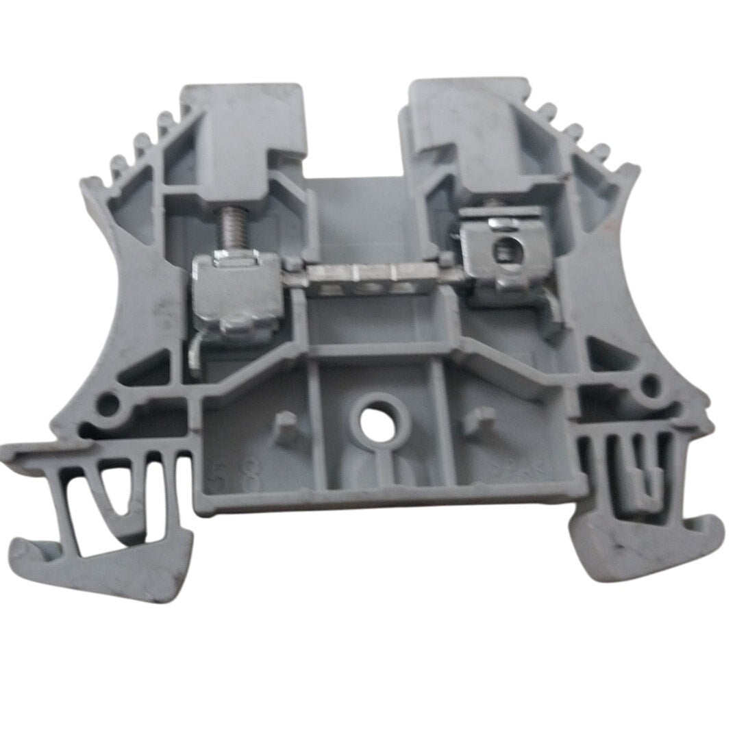 DIN Rail 2-Position Screw Feed-Through Terminal Block — 7-Pack, New