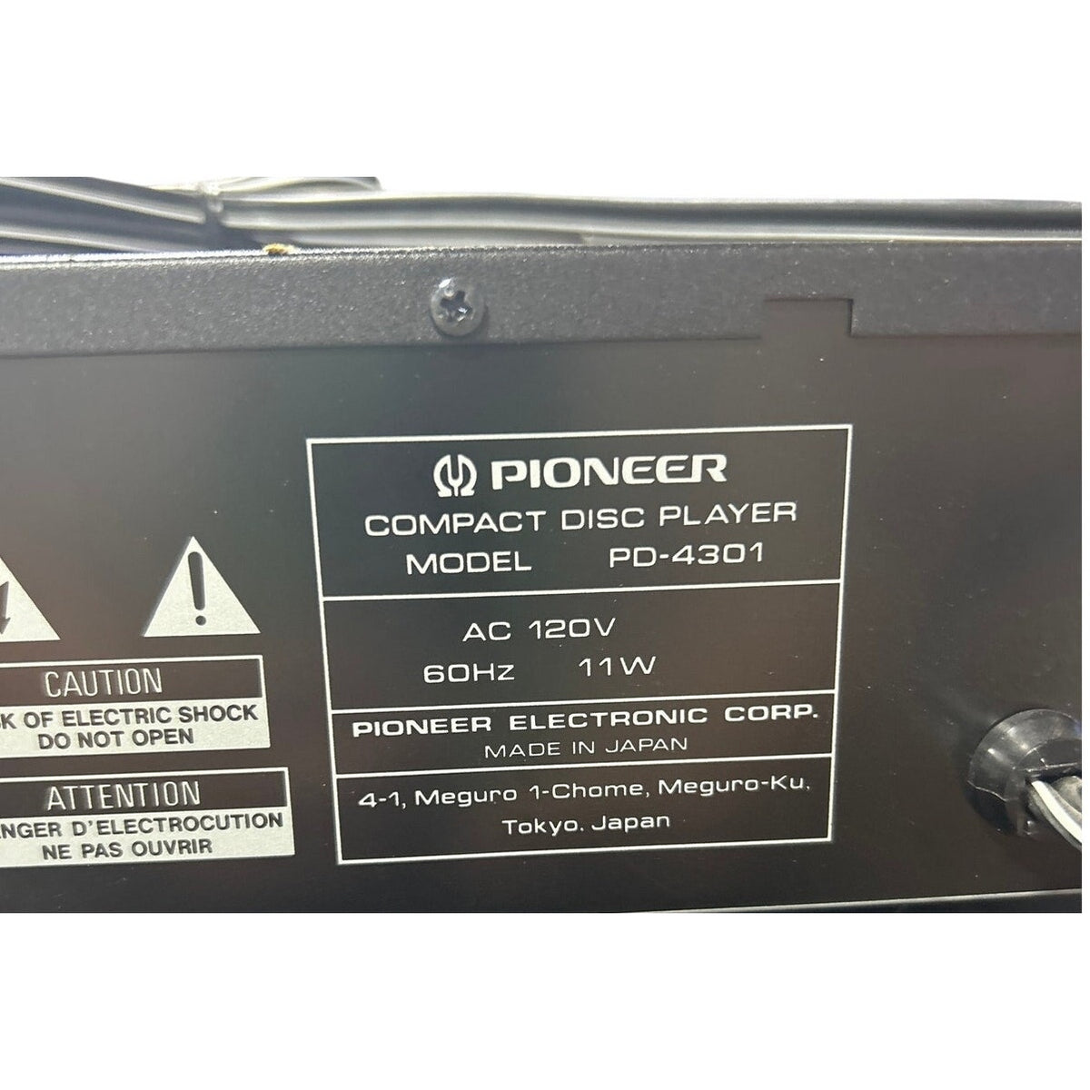 Vintage 1989 Pioneer Compact Disc Player - Audiophile Hi-Fi Component Audio