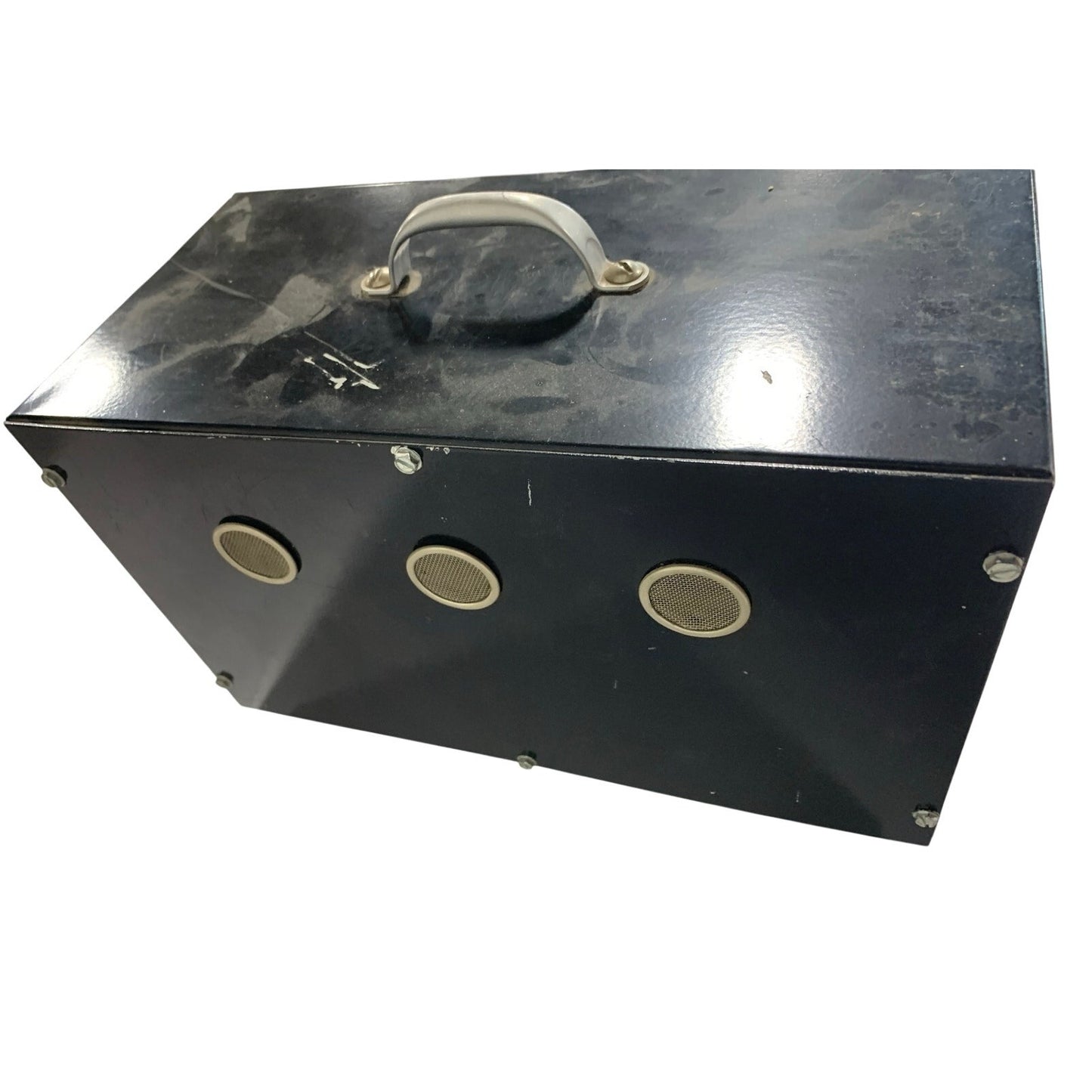 Vintage Industrial Black Metal Projector Lamp House Enclosure – Steampunk Base
