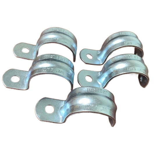 5 New 1.5" 1-1/2" Metal Pipe Strap One Hole EMT Fittings