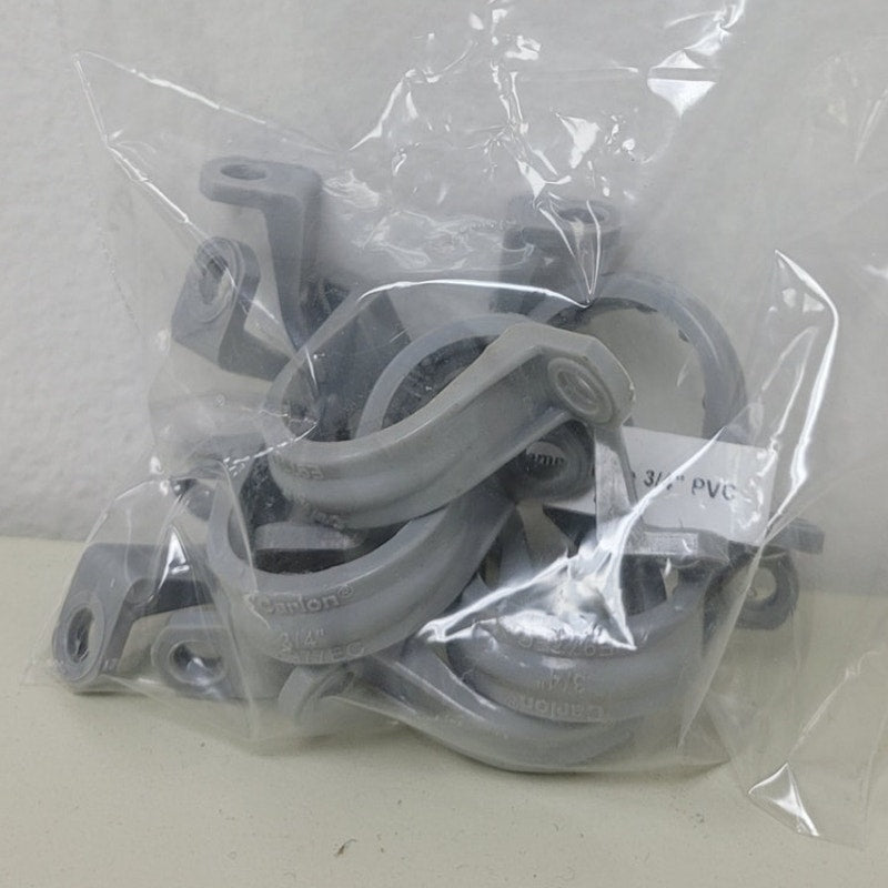 9 New Carlon 2-Hole 3/4" PVC E977EC Gray Electrical Conduit Clamps