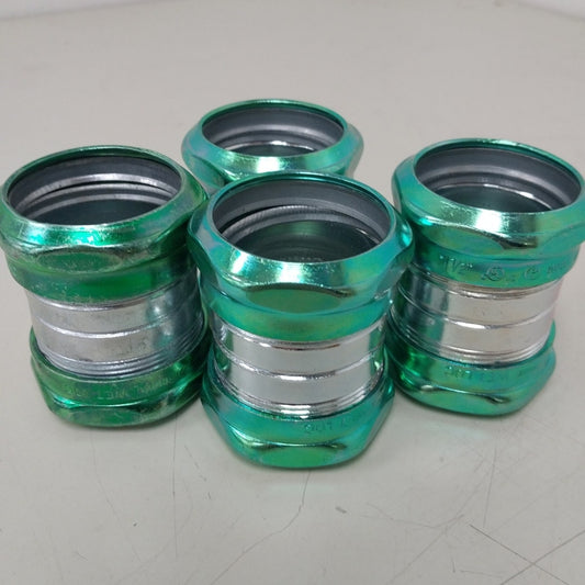 4 New 1.5" Compression Type Metal EMT Electrical Metal Tube Watertight Couplers
