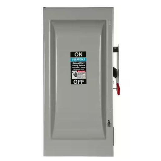 New In Box Siemens General Duty 100A 3 Pole 240V Outdoor Fusible Safety Switch