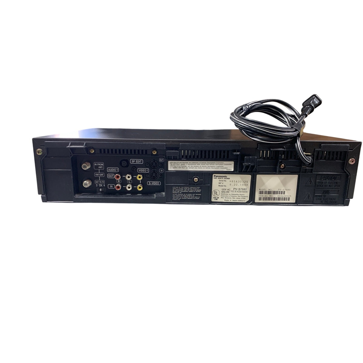 Vintage 1998 Panasonic PV-S7860 Super VHS S-VHS 4-Head Hi-Fi VCR Player Tested