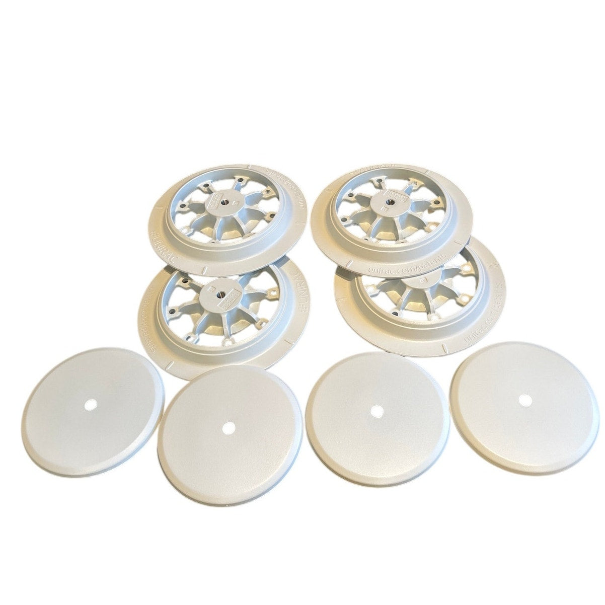 New Open Box 4-Pack Unirac White Flat Roof Attachment Assemblies M60950 Solar