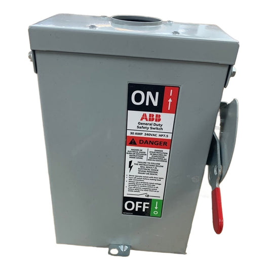 New ABB 3 Pole TGN3221R 30A Non-Fusible General Duty Safety Switch