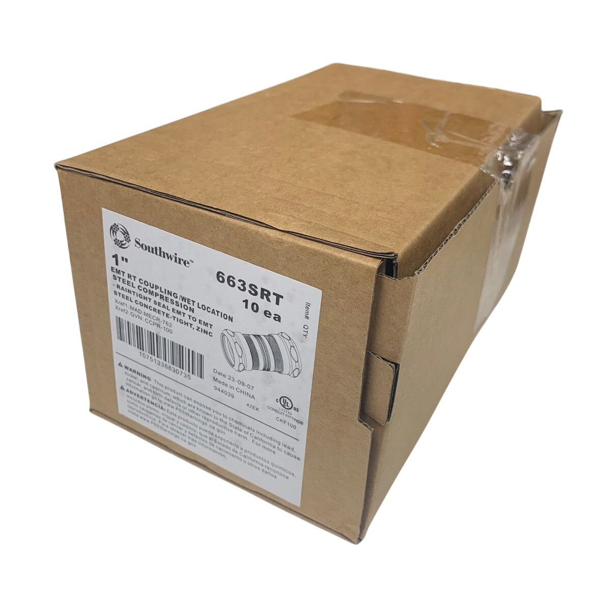 10 New Southwire 1" EMT RT Couplings Wet Location Steel Compression 663SRT