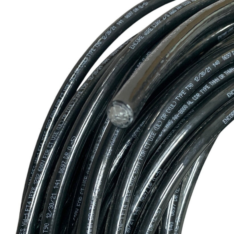 100' New Encore Wire 2/0 Black Stranded Aluminum Cable Electrical Wire