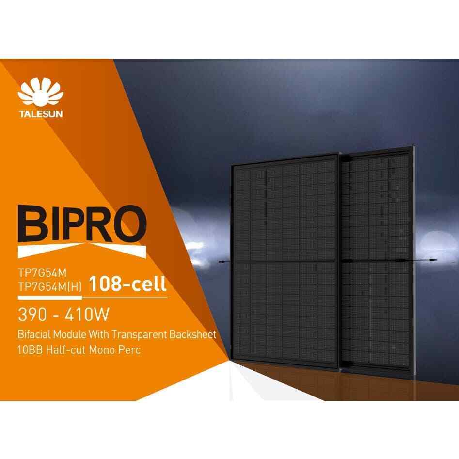 New Talesun Bipro 400W Bifacial TP7G54M(H) 10BB Half-Cut Mono Perc Solar Panel