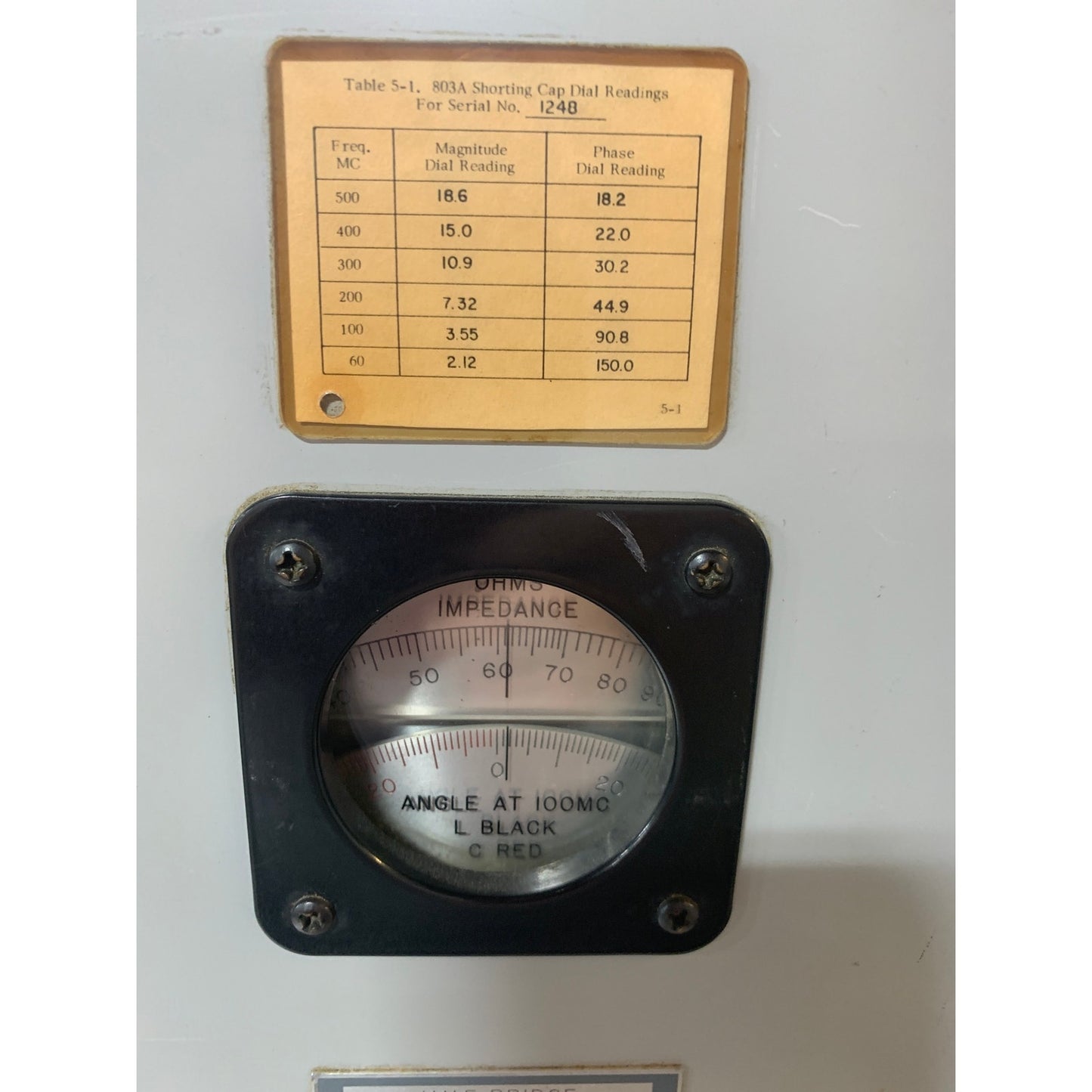 General Radio 803A Shorting Cap Dial Box, Serial No. 1248, 60–500 MC