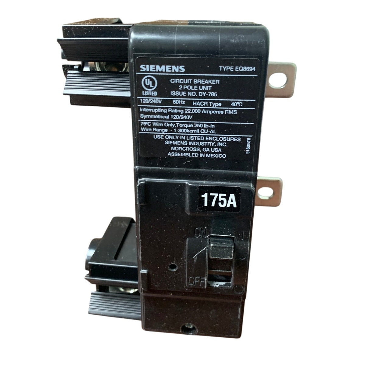 New Siemens 175A 2 Pole 120/240V Type EQ8694 Circuit Breaker in Original Box