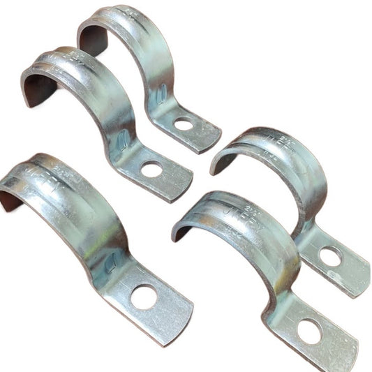 5 New 2.5" Jiffy Metal Pipe Strap One Hole H32 EMT Fittings Open Box