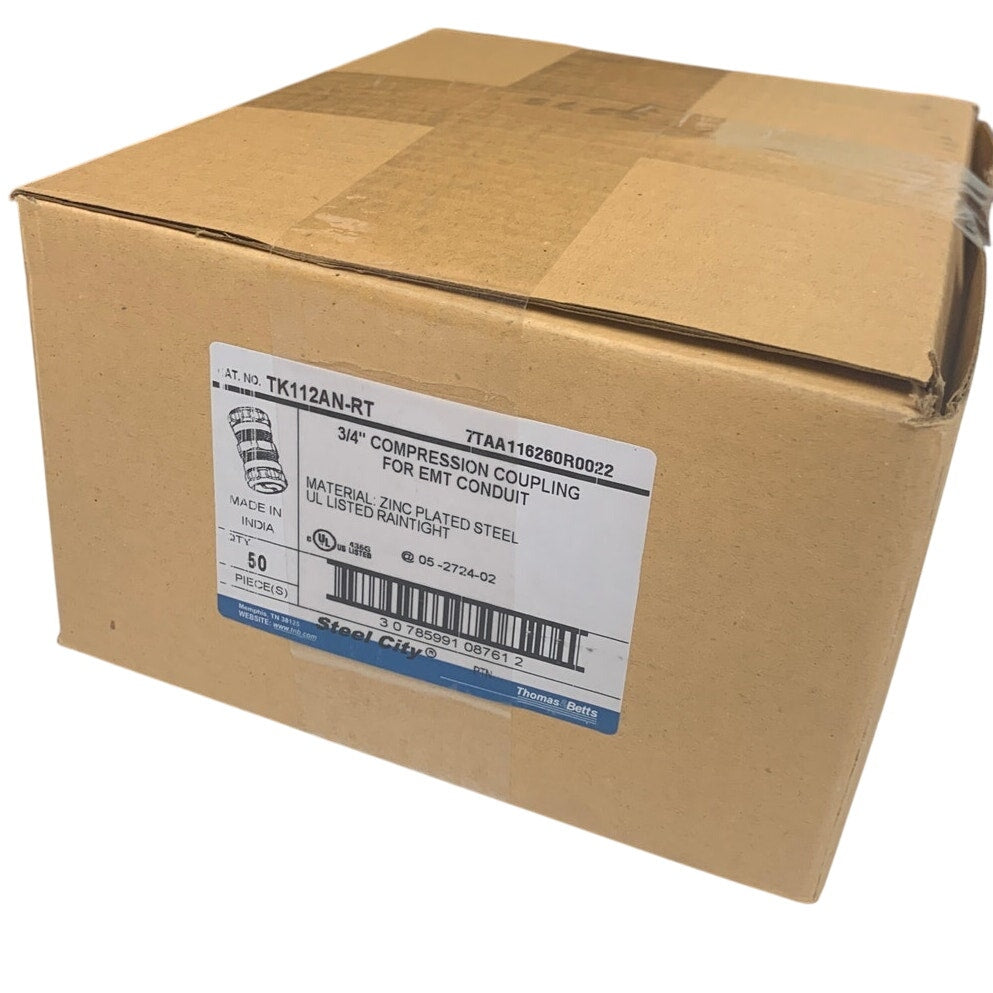 50 New Thomas & Betts 3/4" Compression Couplings for EMT Conduit Original Box
