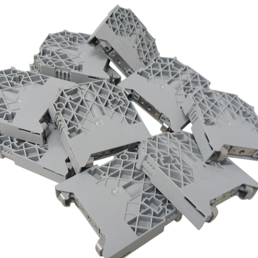 10 New Allen Bradley 1492 EAH-J35 Gray Plastic End Anchors Brackets - Open Box