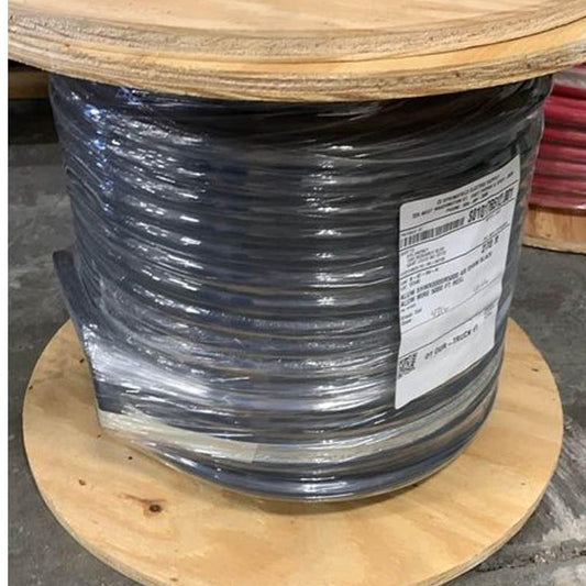 New Wooden Spool of 270 Feet Black 4/0 AWG Aluminum Electrical Wire