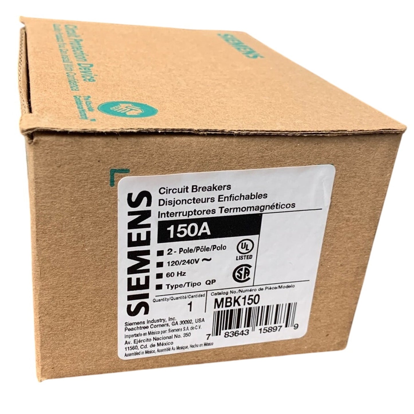 New Siemens 150A 2 Pole 120/240V 60Hz Type QP Circuit Breaker in Original Box