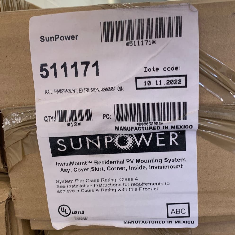 12 NEW Sunpower InvisiMount 168" 14 Feet Long Black Metal Solar Panel Rails