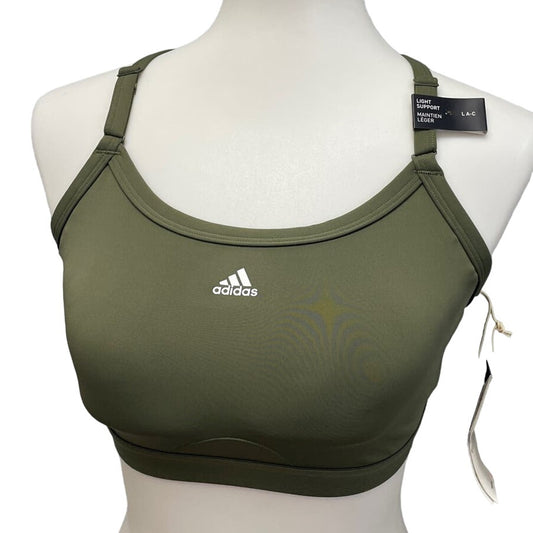 New Adidas Medium 40AC Olive Light Support Removeable Pads Training Sports Bra