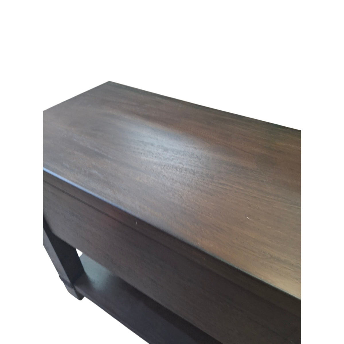 Craftsman Style Dark Solid Wood Side Table Rustic Hardware Dovetail Joint Drawer